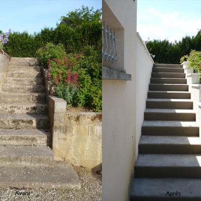 Rénovation d'escaliers et de muret
